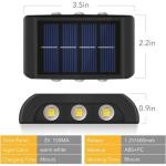 TIMBUTUS 2pcs Solar Outdoor Lights 6LED Beads Up And Down Light Solar Powered Waterproof Wall Light