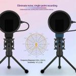 RGB USB Condenser Microphone for Studio Recording, Gaming & Laptop Use